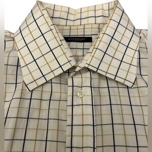 Burberry London White Window Pane Check Button Down‎ Shirt Men 17 1/2L Neck | XL
